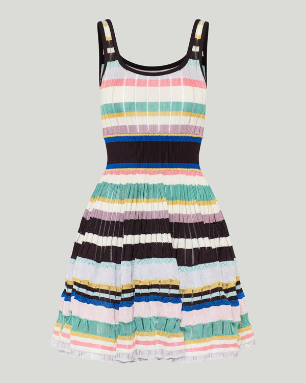 Alaïa Tiered pointelle-knit mini dress