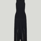Alaïa Fringed open-knit midi dress