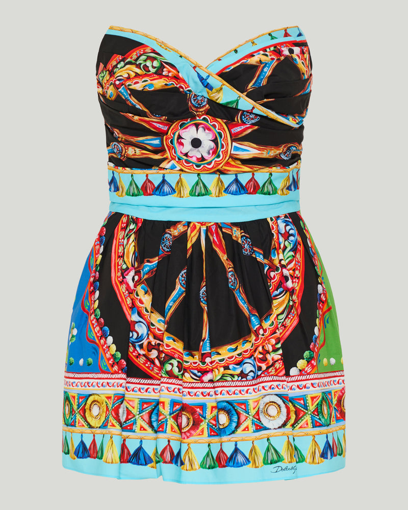 Dolce & Gabbana Carretto-print cotton mini dress