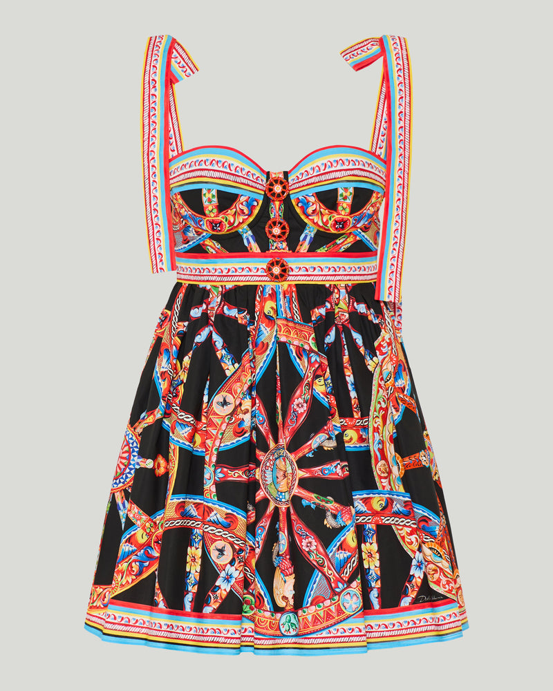 Dolce & Gabbana Carretto-print poplin dress