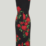 Dolce & Gabbana Rose-print silk-charmeuse dress