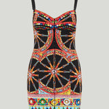 Dolce & Gabbana Carretto-print charmeuse mini dress