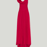 Carolina Herrera Flower-draped off-the-shoulder silk chiffon gown