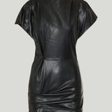 Isabel Marant Alia gathered draped leather mini dress