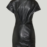 Isabel Marant Alia gathered draped leather mini dress