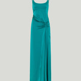 McQueen Asymmetric drape evening dress