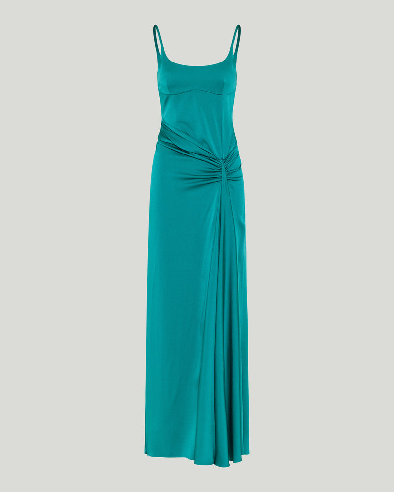 McQueen Asymmetric drape evening dress