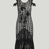 JW Anderson Ruffled crochet cotton midi dress