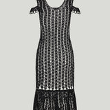JW Anderson Ruffled crochet cotton midi dress