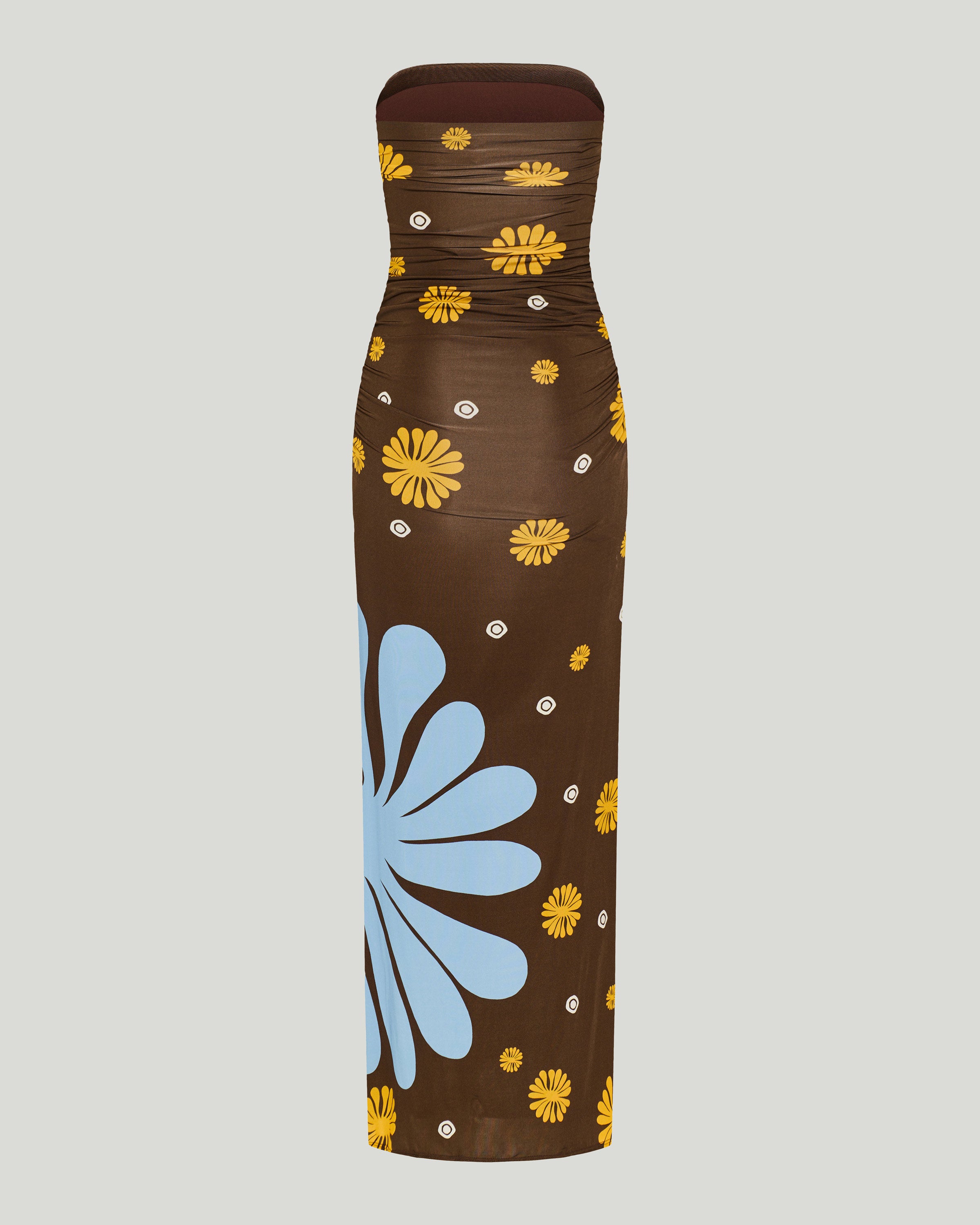 Cala de la Cruz Daphne ruched printed jersey midi dress – Luisa World