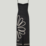 Cala de la Cruz Paloma bead-embellished linen midi dress