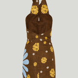 Cala de la Cruz Venta halterneck floral mini dress