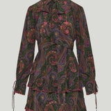 Etro Paisley print chiffon mini dress