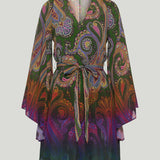 Etro Belted paisley-print jersey mini dress