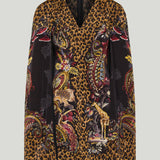 Etro Leopard-print cape-sleeve mini dress