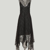 Fendi Asymmetric lace silk midi dress