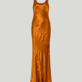 Saint Laurent Sleeveless draped silk maxi dress