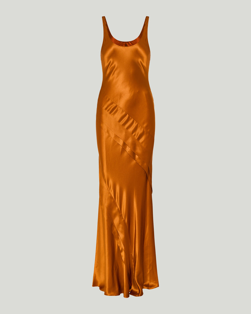 Saint Laurent Sleeveless draped silk maxi dress