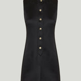 Saint Laurent Crystal-embellished crepe mini dress