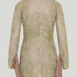 Saint Laurent Silk-trimmed lace mini dress