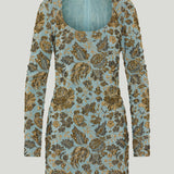 Saint Laurent Jardin brocade mini dress