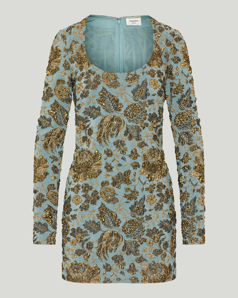 Saint Laurent Jardin brocade mini dress