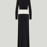 Ilkyaz Ozel Azure plunging jersey gown