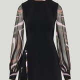 Pucci cady dress with printed sleeves