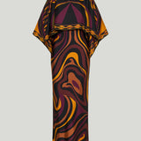 Pucci Cape-detail printed silk-twill maxi dress