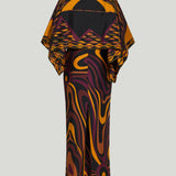 Pucci Cape-detail printed silk-twill maxi dress