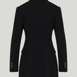 Versace Embellished double-breasted wool mini dress