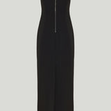 Carolina Herrera strapless dress with calla lily brooch