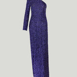 Gucci Sequined one shoulder silk gown