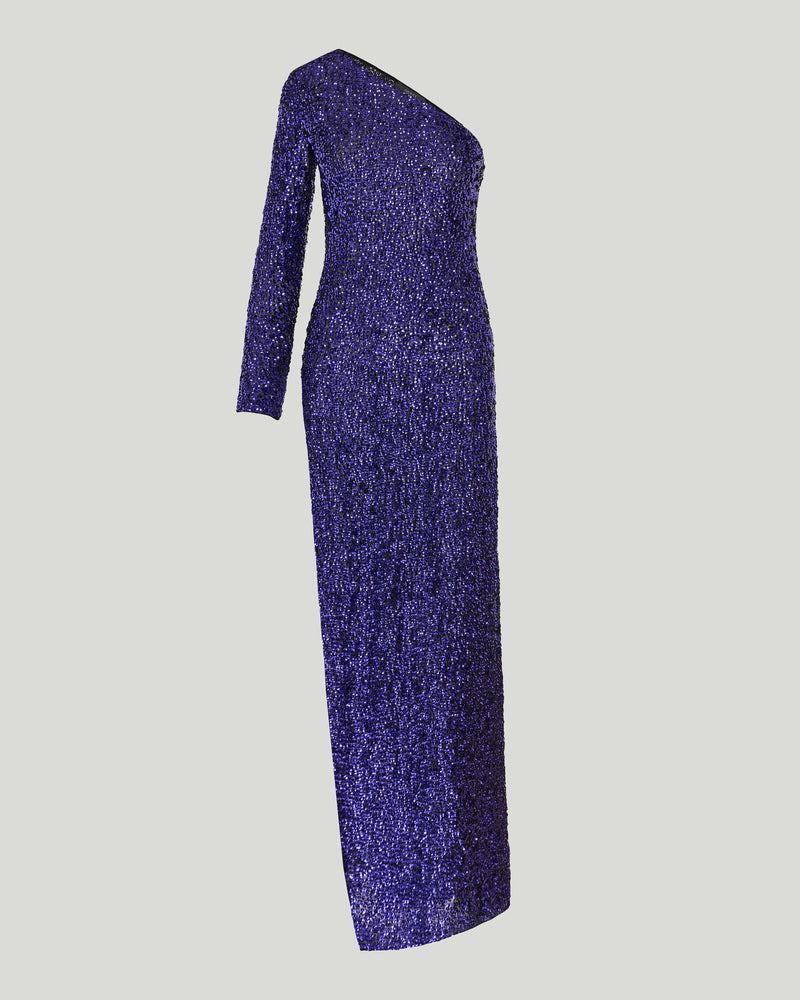 Gucci Sequined one shoulder silk gown