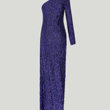 Gucci Sequined one shoulder silk gown