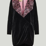 Valentino Garavani Velvet Dress with Lace Trim