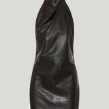 Balmain Open-back lambskin dress