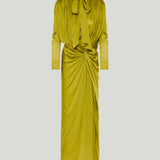 Balmain Draped silk-satin maxi dress