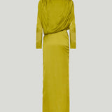 Balmain Draped silk-satin maxi dress