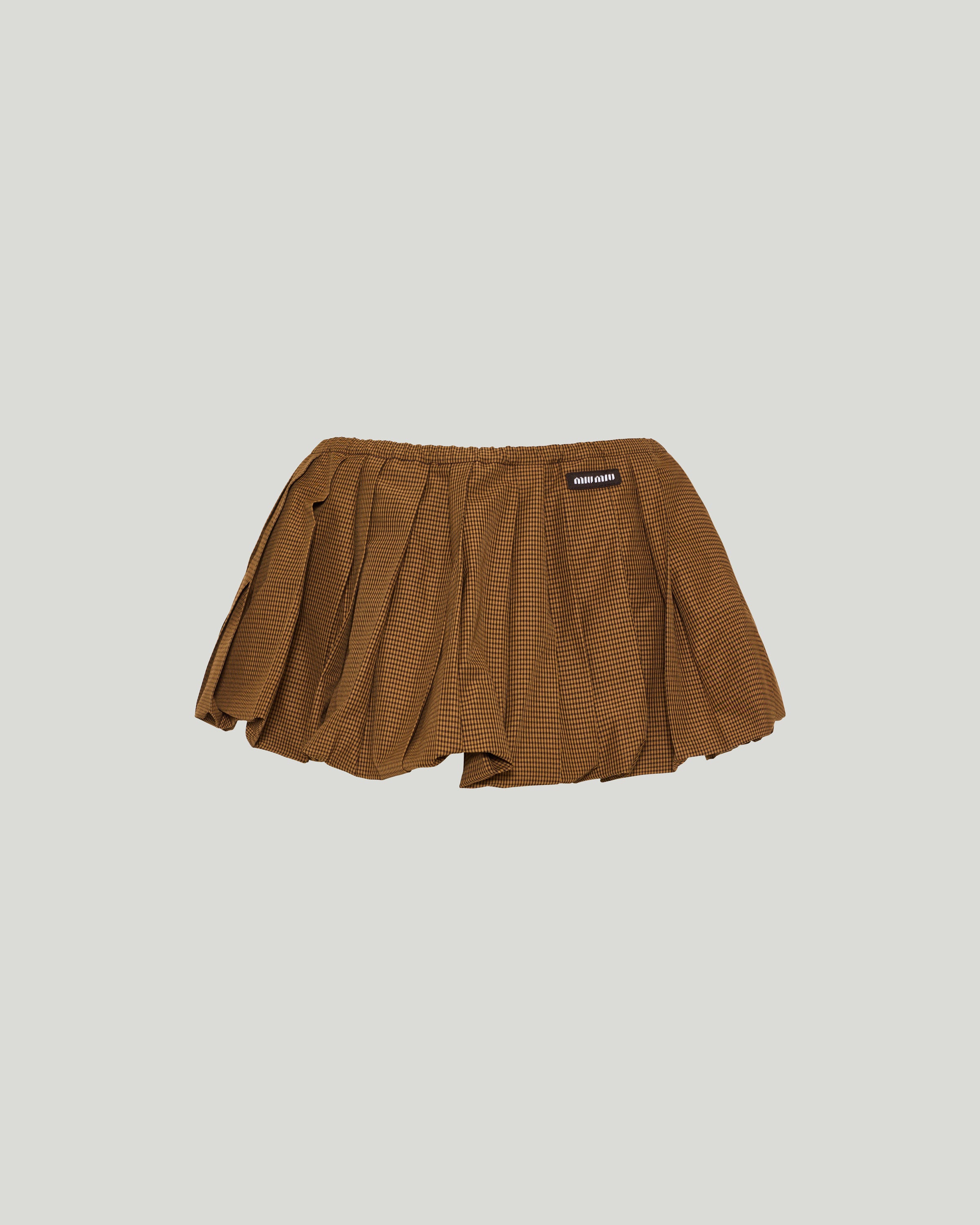 Miu Miu Pleated gingham check mini skirt – Luisa World