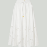 Zimmermann Mahon embroidered cotton midi skirt