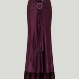 Rabanne Ruched satin maxi skirt