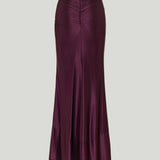 Rabanne Ruched satin maxi skirt
