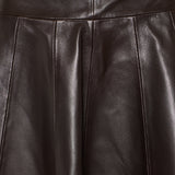 Nour Hammour Daria draped leather midi skirt