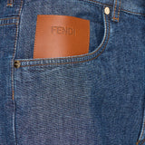Fendi Logo-patch denim shorts