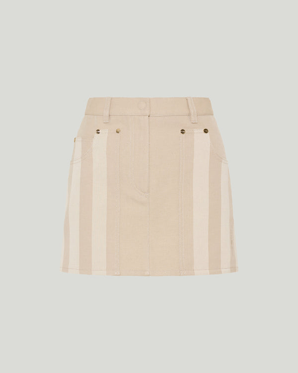 Fendi Striped mini denim skirt