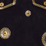 Versace Embroidered suede mini skirt