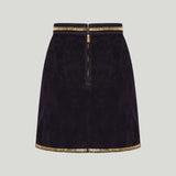 Versace Embroidered suede mini skirt