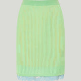 Versace Lace-trim ribbed knit midi skirt