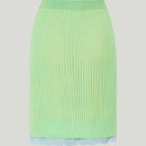Versace Lace-trim ribbed knit midi skirt
